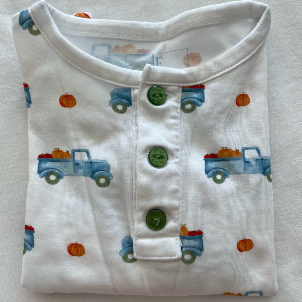 Little English 2-piece pumpkin truck pajamas